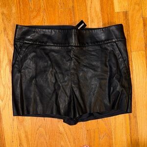 Express Faux Leather Black High Waist Shorts
